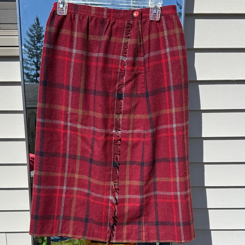 Plaid Red Skirt